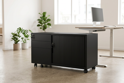 SB3-Mobile Caddy (Left/ Right) 2 Personal Drawers and 1 File Drawer + Tambour door