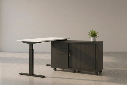 SB3-Mobile Caddy (Left/ Right) 2 Personal Drawers and 1 File Drawer + Tambour door
